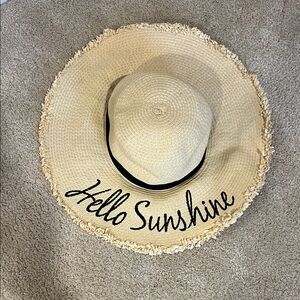 Scala Cream Straw Hat with Purple Label